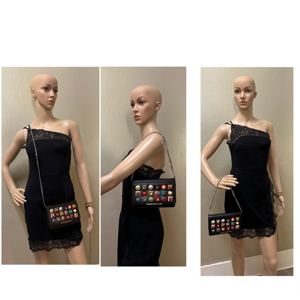 Fendi Black Stud-Embellished Shoulder Bag - Picture 14 of 15